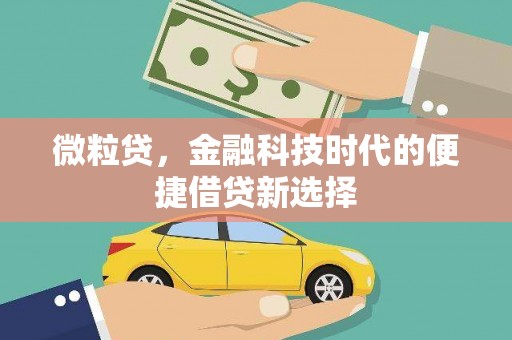 集宁微粒贷，金融科技时代的便捷借贷新选择